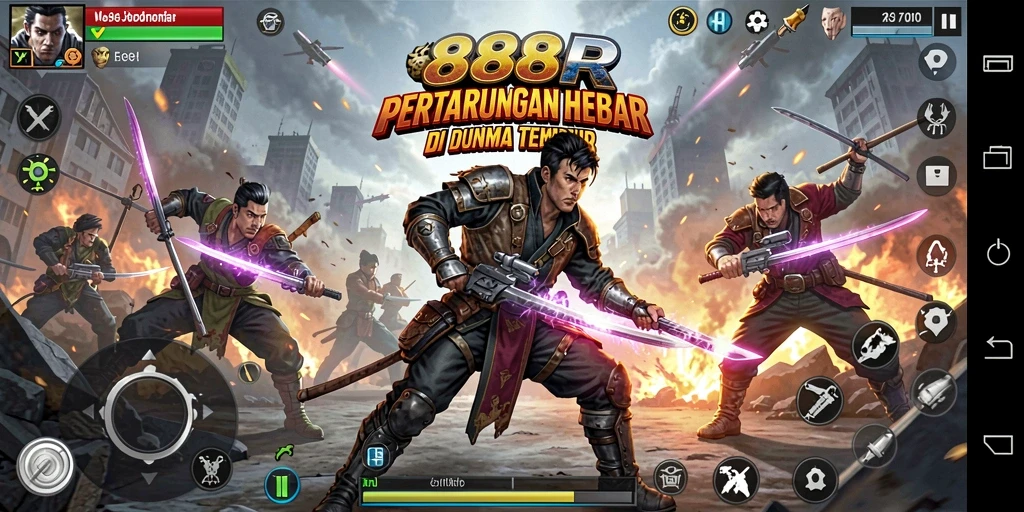 Tampilan gameplay <strong>888R</strong> saat pertarungan intens.