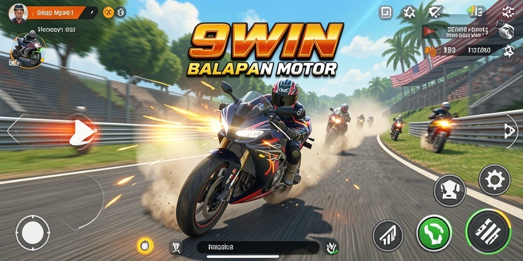 Tampilan gameplay seru dari balapan motor di 9WIN.
