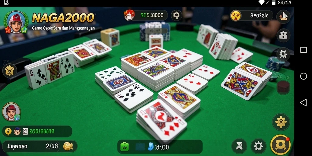 Tampilan seru gameplay Gaple NAGA2000 dengan pemain bersaing.