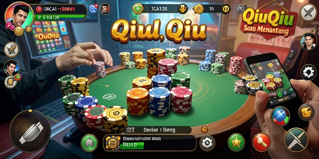 Tampilan gameplay QiuQiu yang seru dan kompetitif.