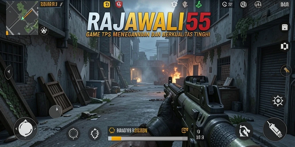 Tangkapan layar menunjukkan aksi gameplay menegangkan di RAJAWALI55.