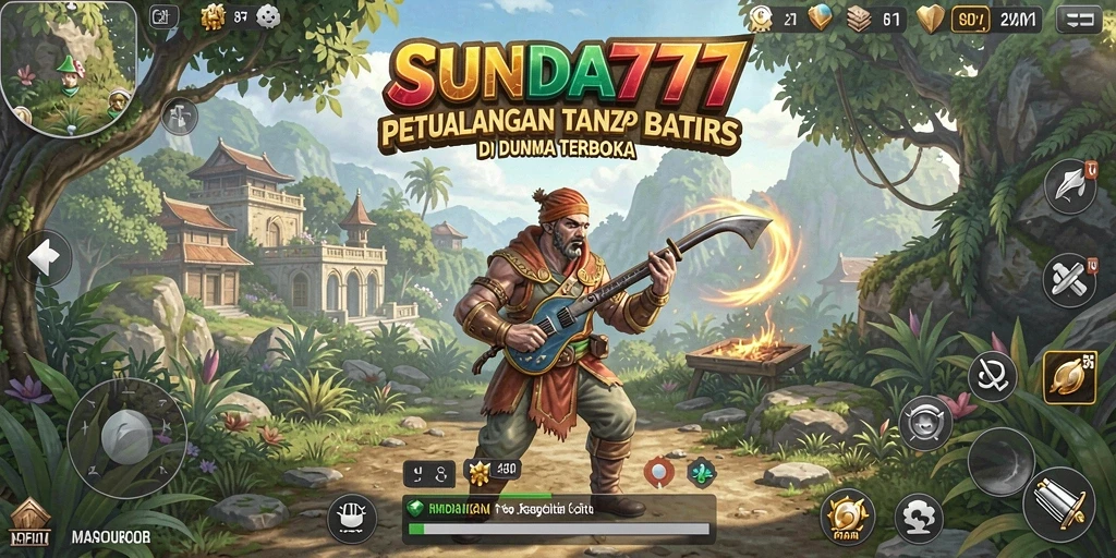 Screenshot SUNDA777 menunjukkan petualangan menakjubkan di dunia terbuka.