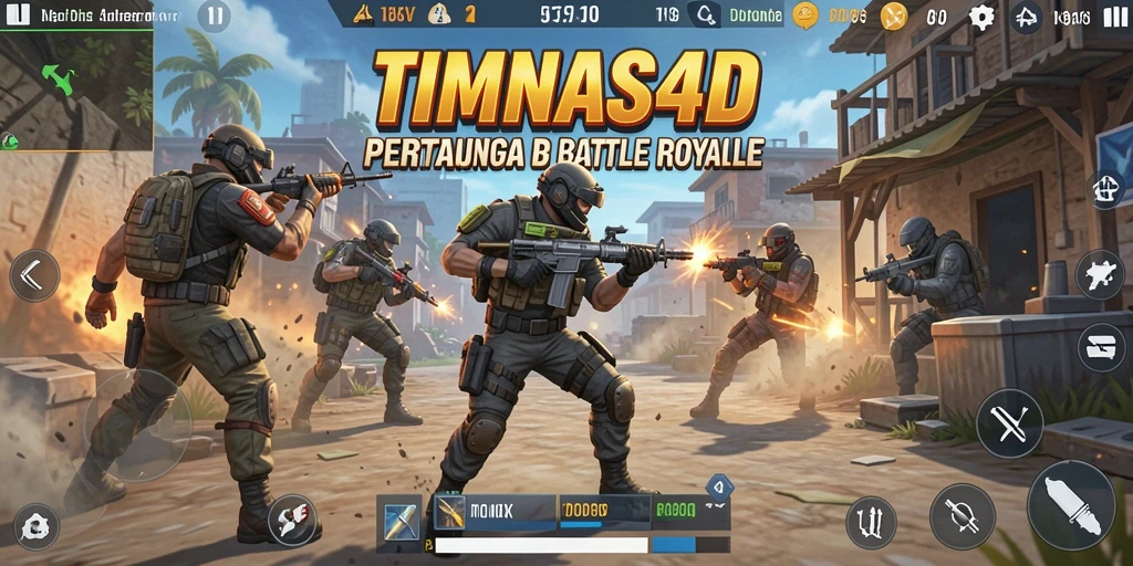 Tampilan gameplay seru di arena Battle Royale TIMNAS4D.
