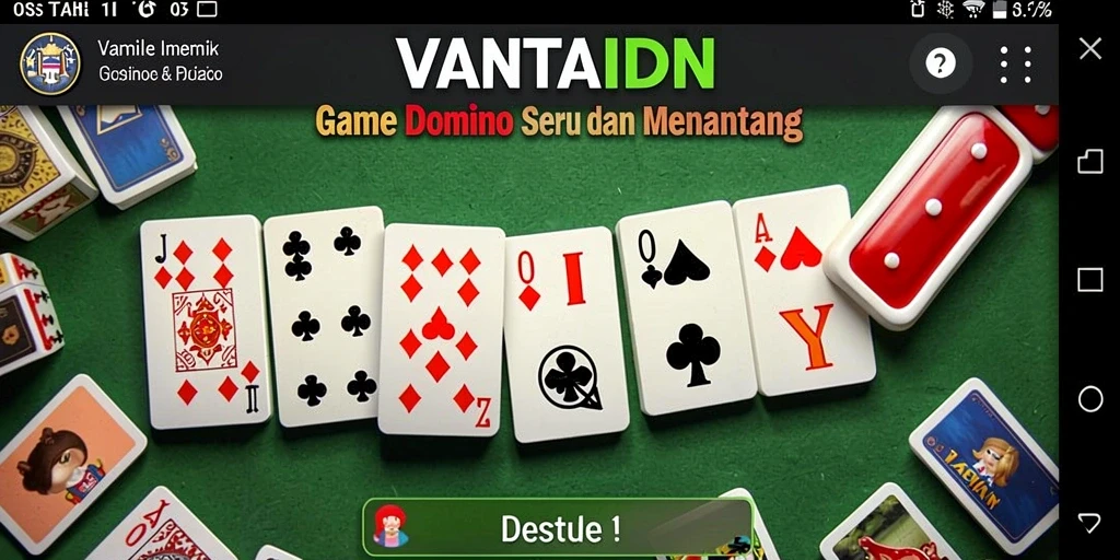 Screenshot gameplay VANTAIDN menunjukkan intensitas permainan Domino yang mendebarkan.